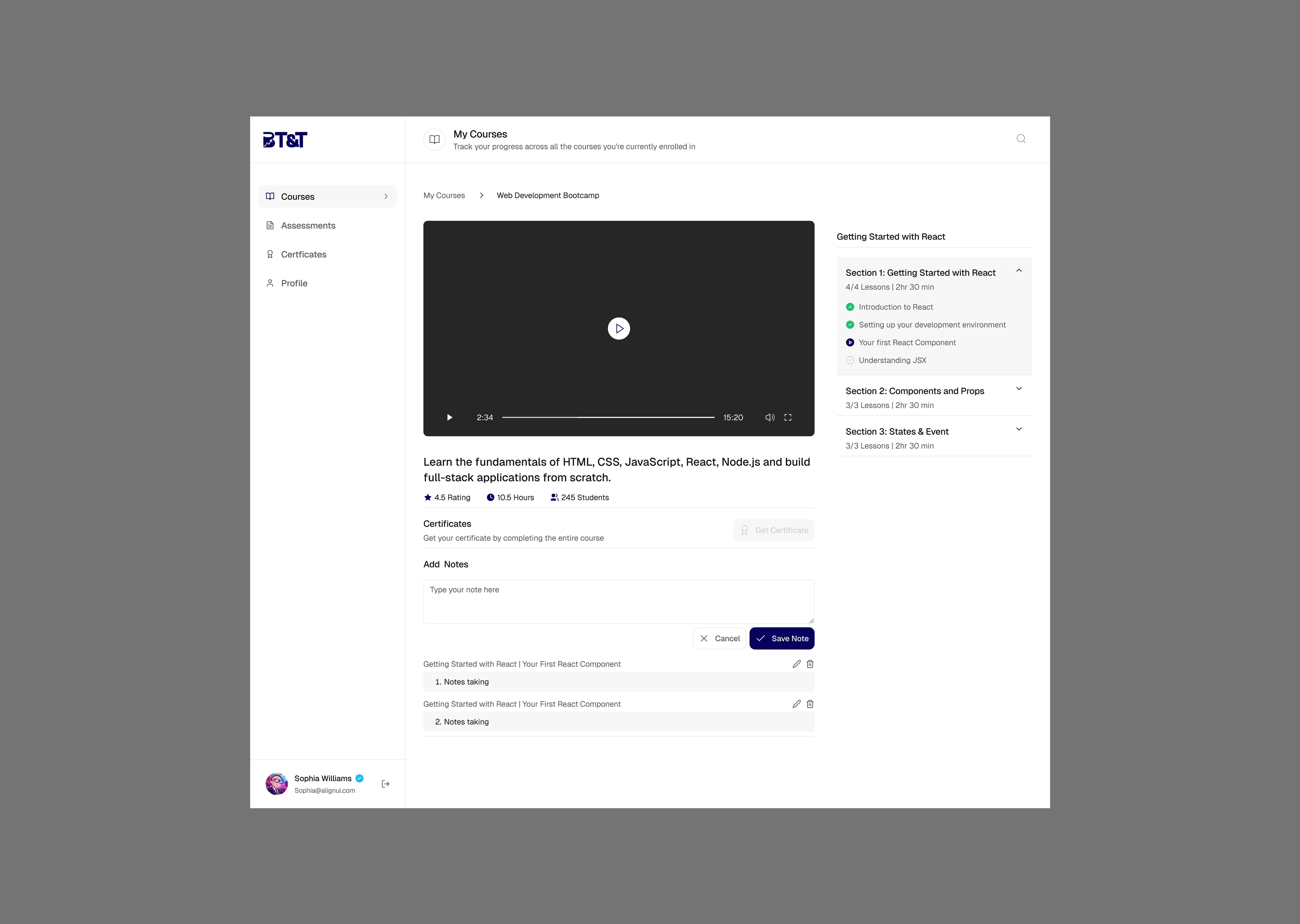 LMS Dashboard MVP Preview 1