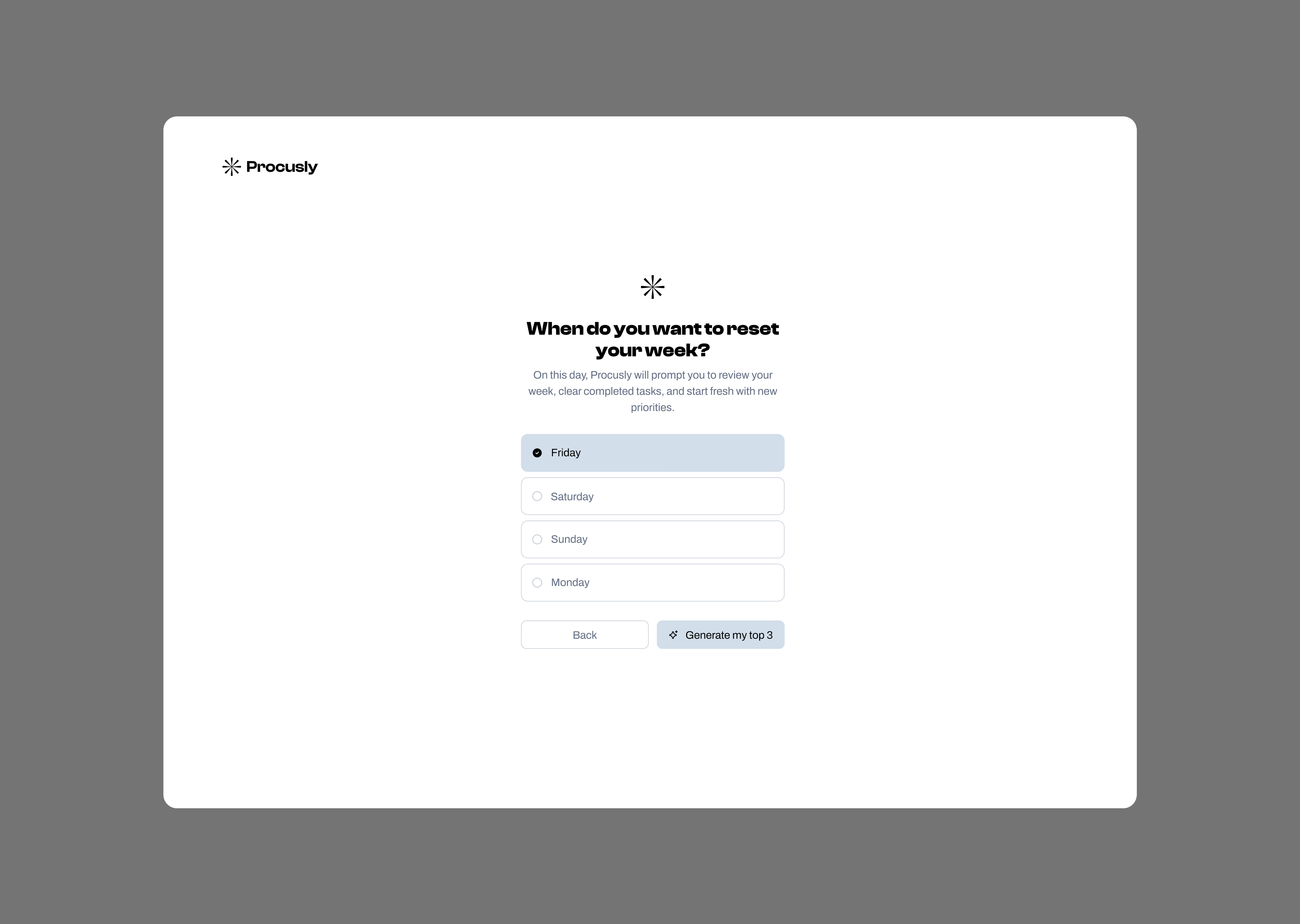 Procusly MVP User Interface & Core Flow